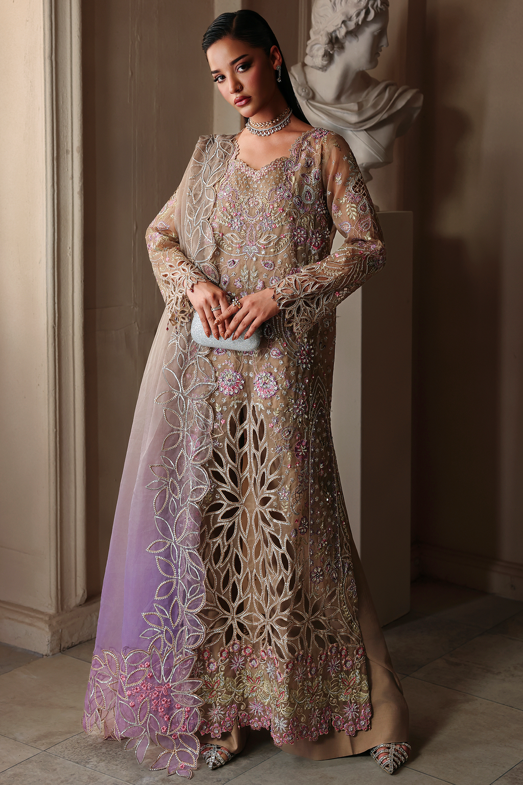 Vesper Raj Bari Sage Luxury Formals 4Pc
