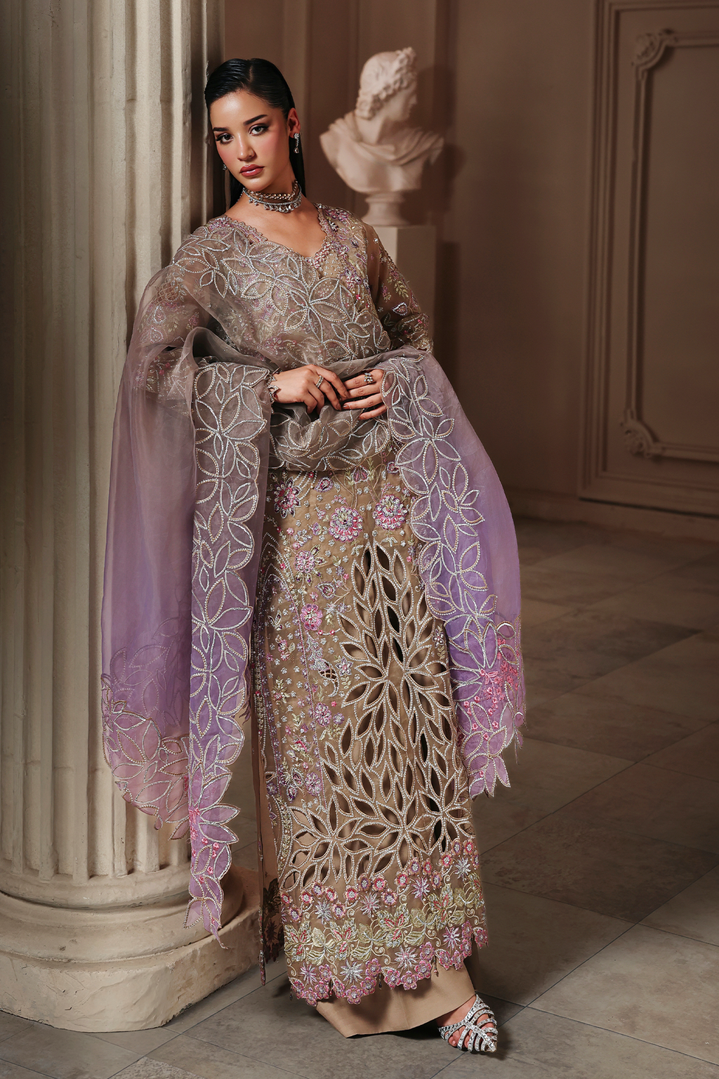 Vesper Raj Bari Sage Luxury Formals 4Pc