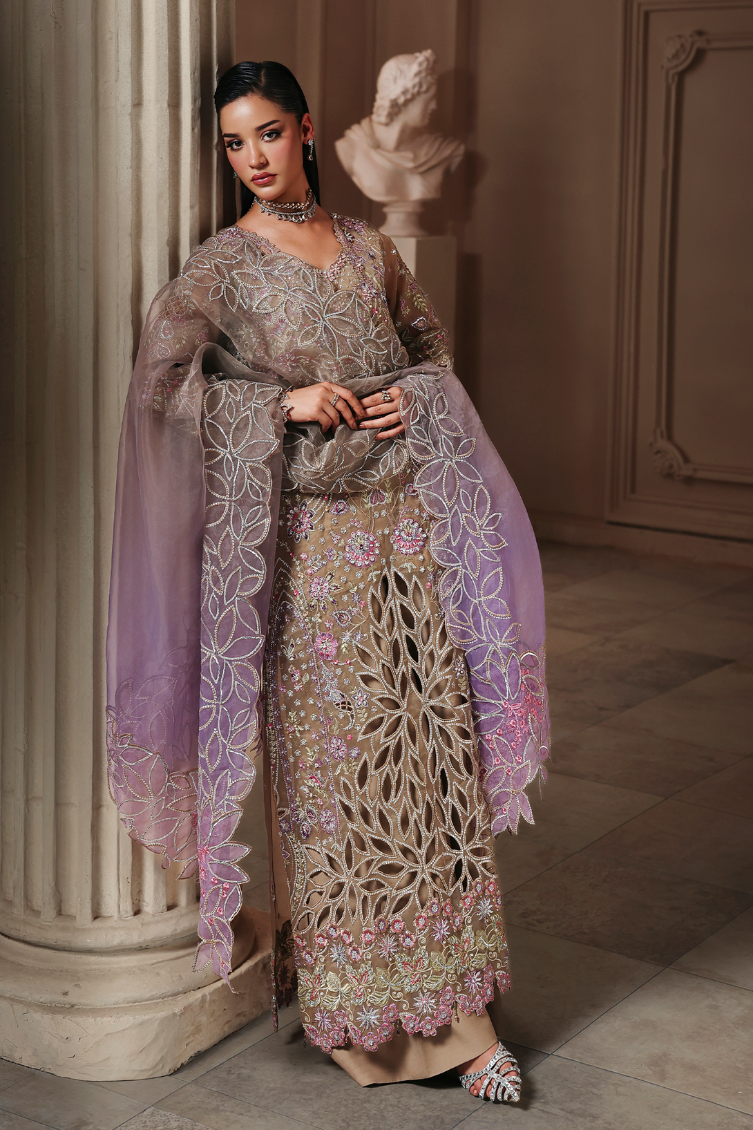 Vesper Raj Bari Sage Luxury Formals 4Pc