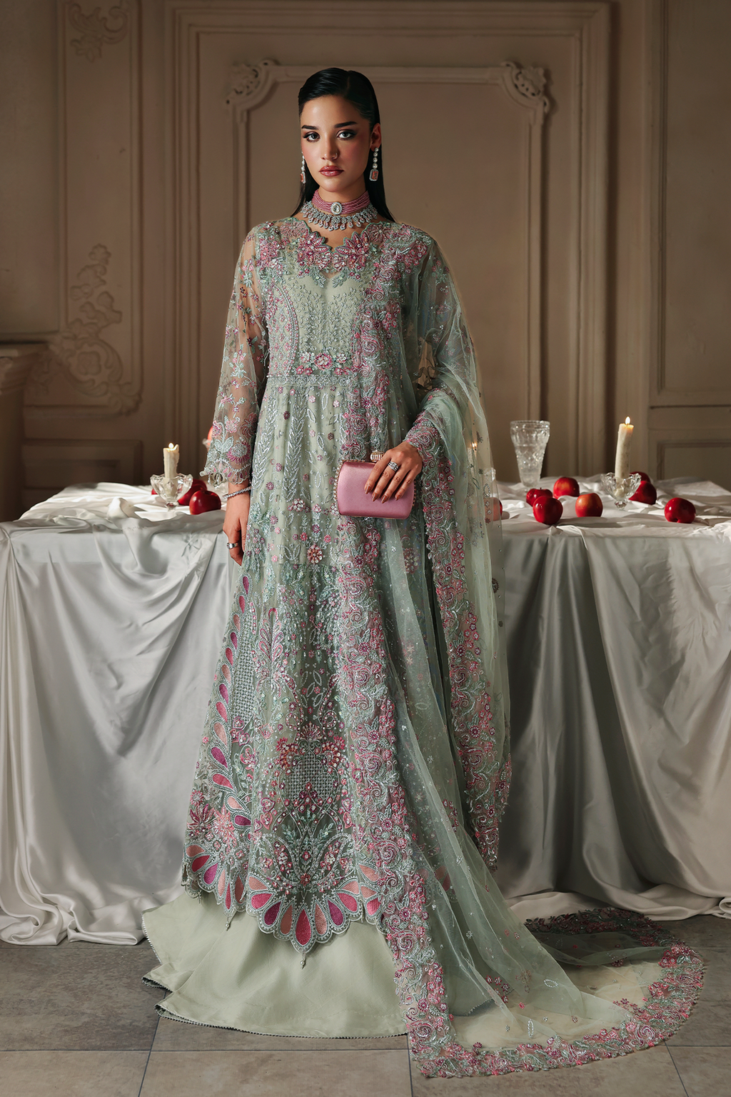 Shizelle Raj Bari Sage Luxury Formals 4Pc
