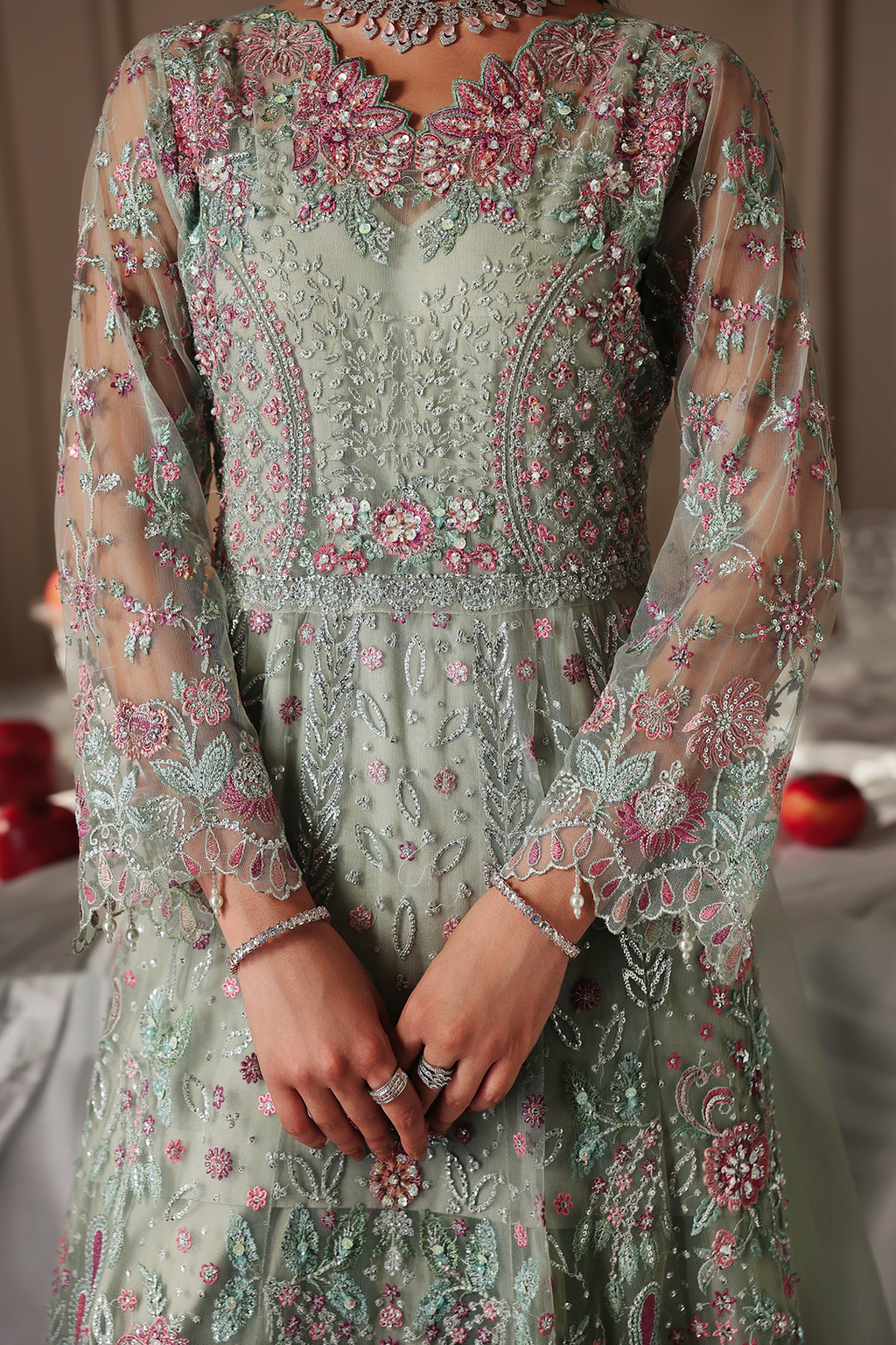 Shizelle Raj Bari Sage Luxury Formals 4Pc