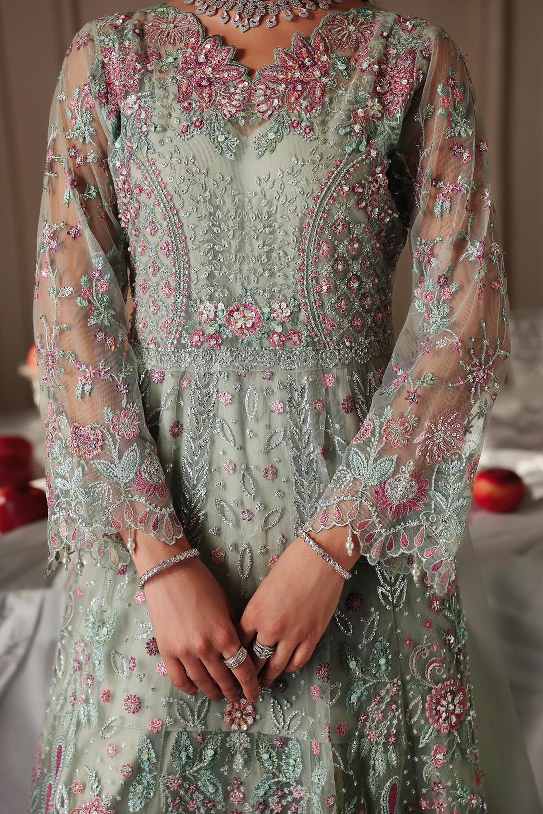 Shizelle Raj Bari Sage Luxury Formals 4Pc