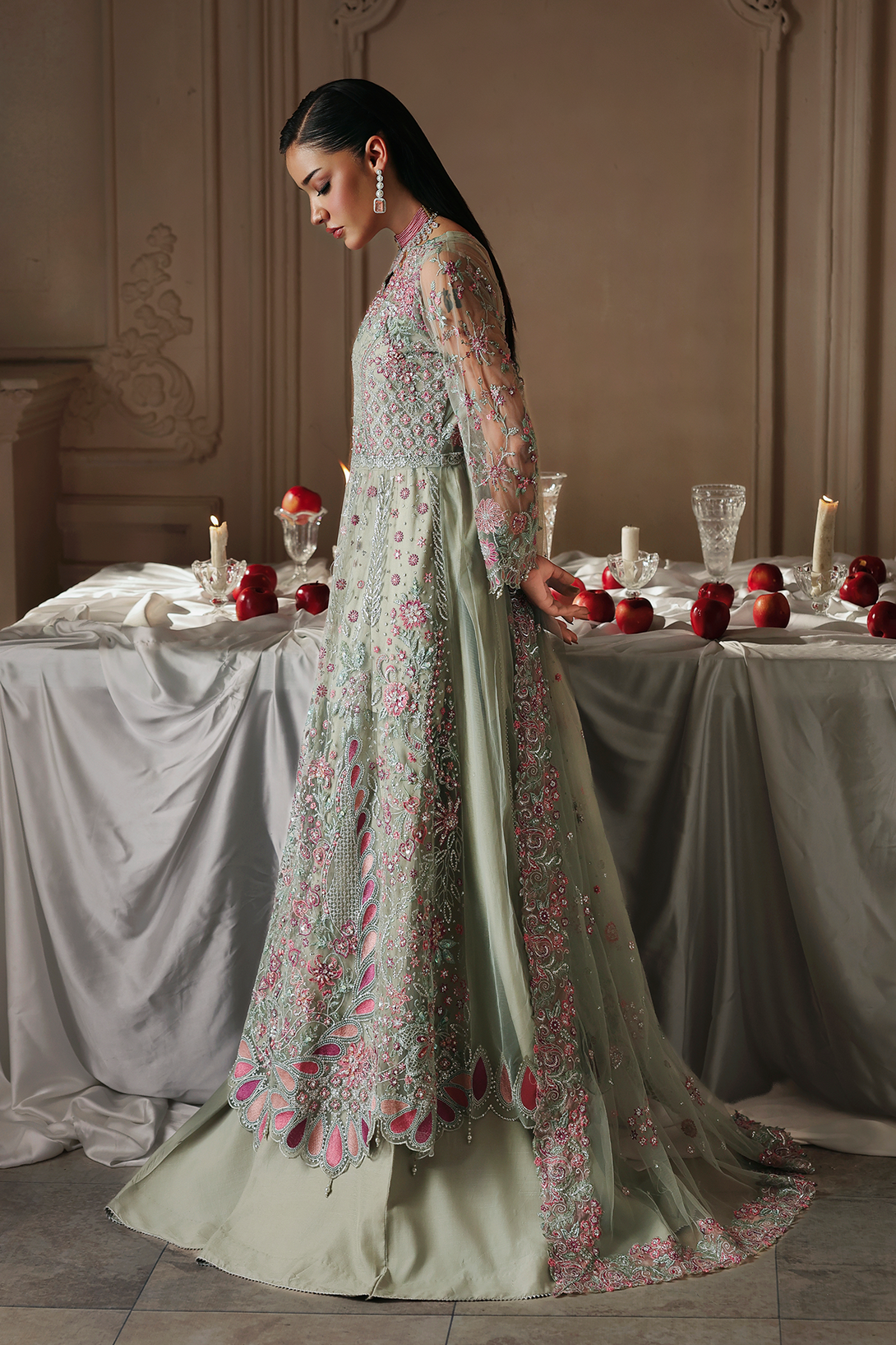 Shizelle Raj Bari Sage Luxury Formals 4Pc