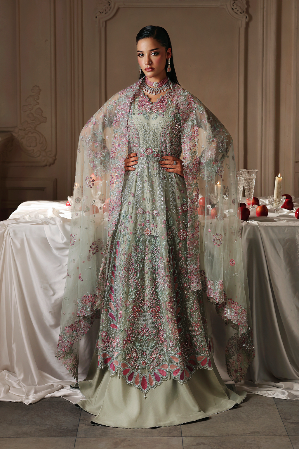 Shizelle Raj Bari Sage Luxury Formals 4Pc
