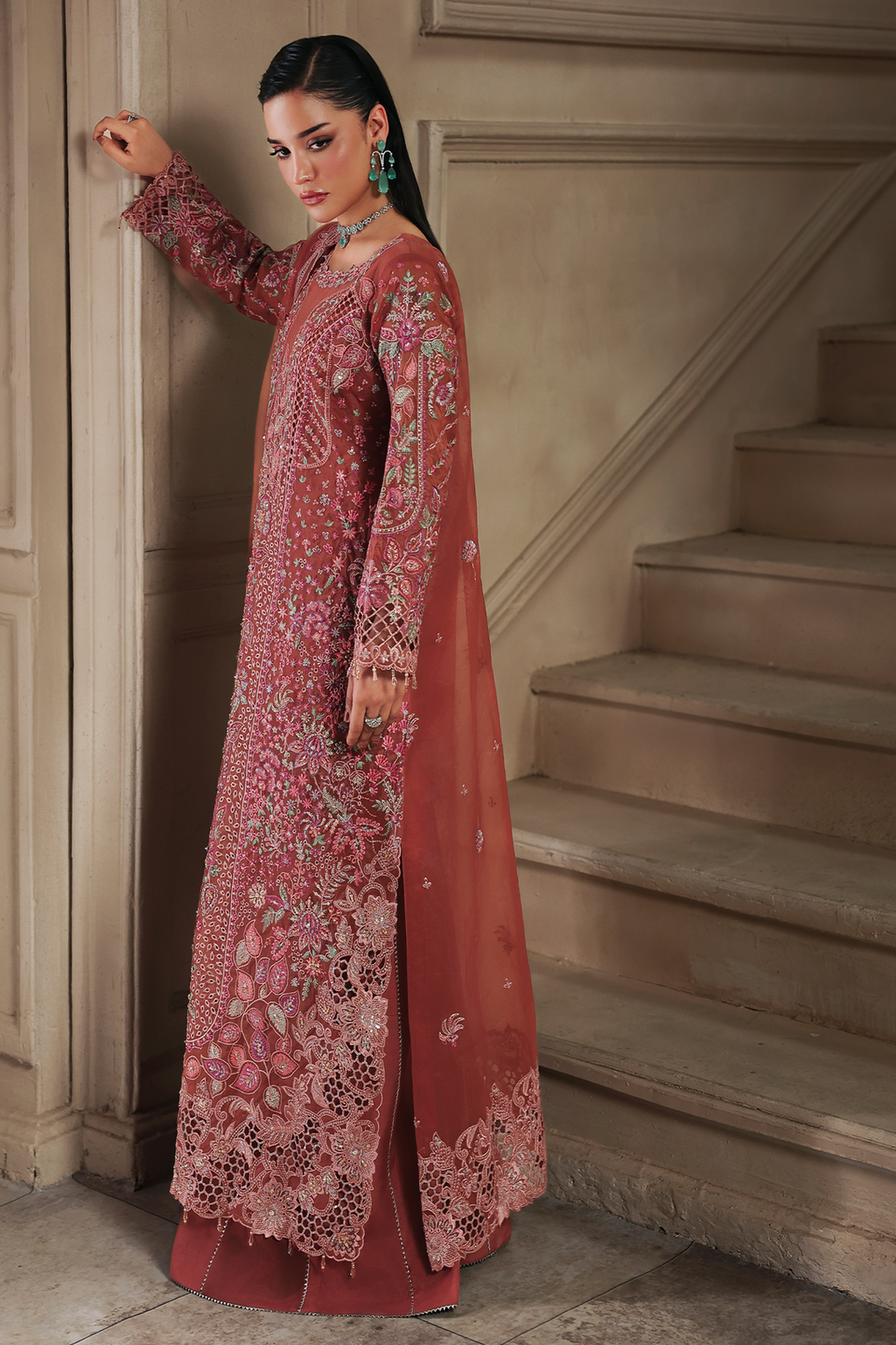 Amely Raj Bari Sage Luxury Formals 4Pc