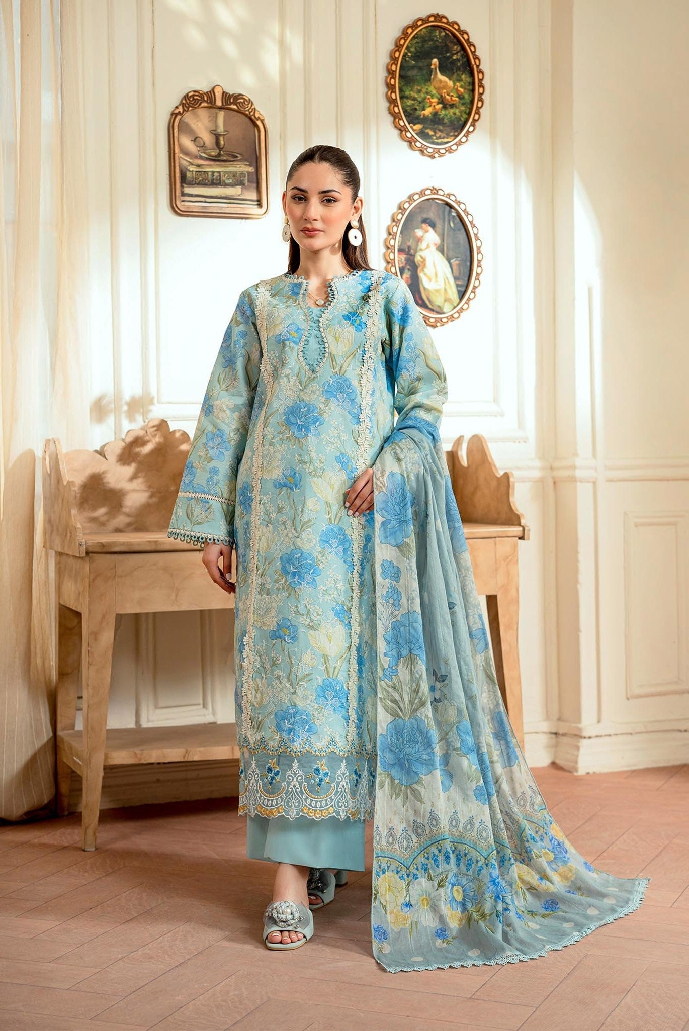 Raha Premium Printkari by Rajbari Vol 02 - Design 07 - Unstitched 3 Piece