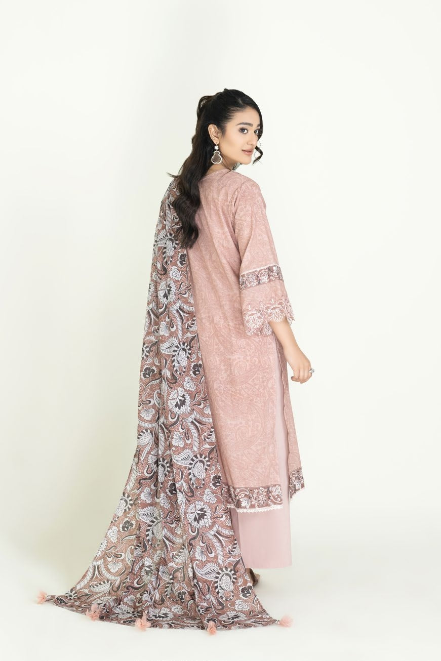 3 Piece Embroidered Lawn Suit stitched│KHAS Amaira