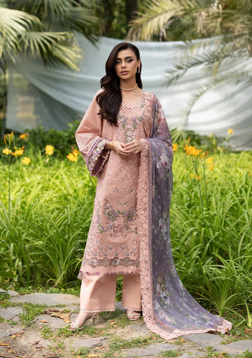 Elaf Luxury Lawn Vol II '26 – Blushing Rose – Unstitched 3 Piece