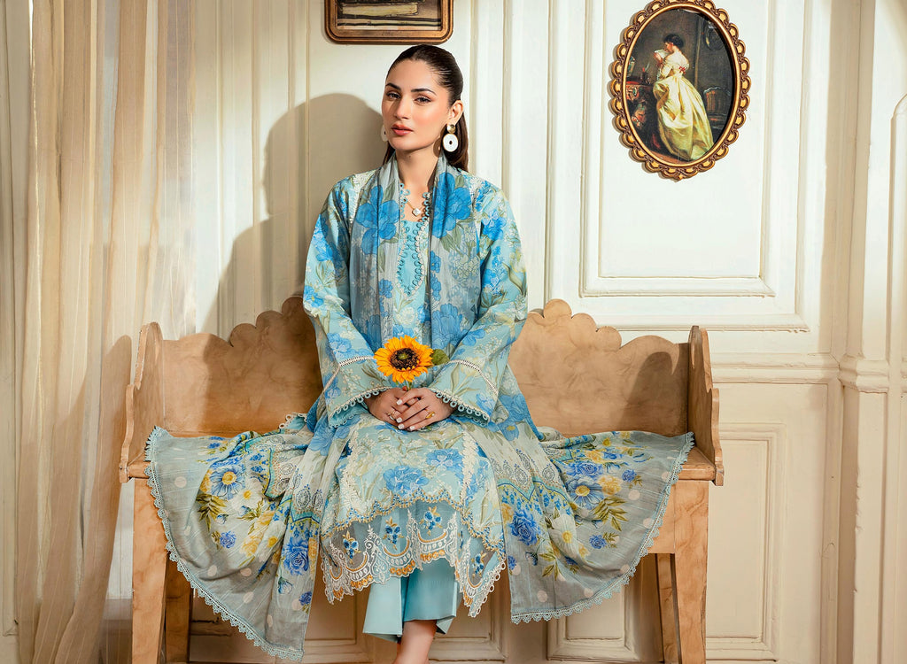 Raha Premium Printkari by Rajbari Vol 02 - Design 07 - Unstitched 3 Piece