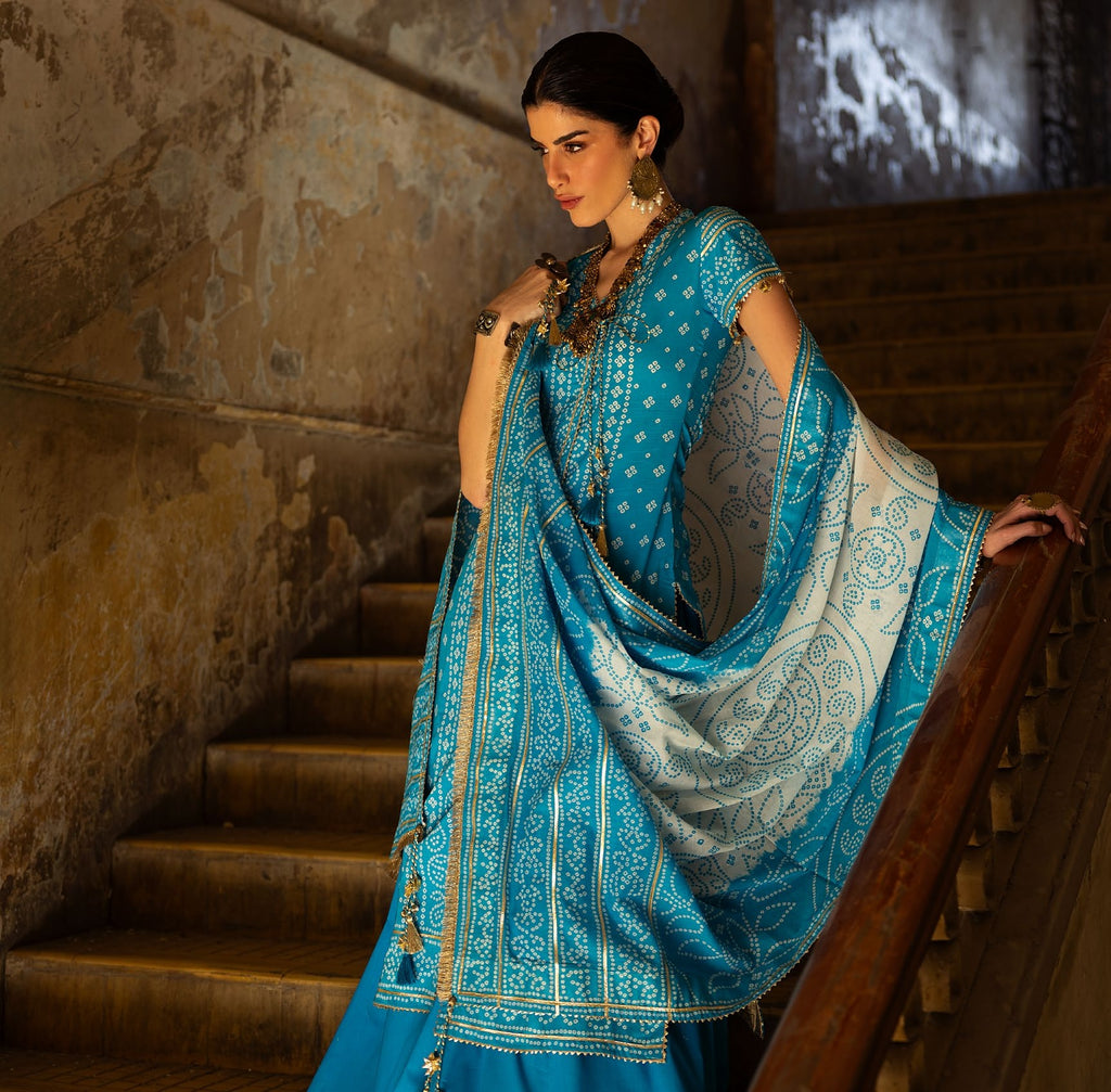 GulAhmed Chunri Printed Lawn 3 Piece Suit