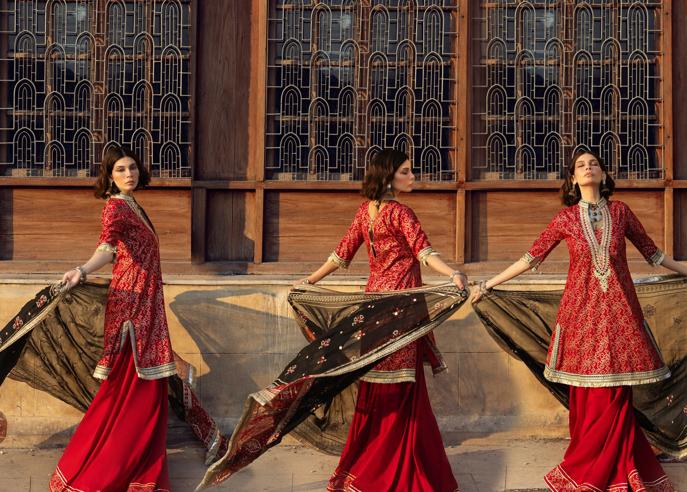 GulAhmed Chunri Luxury Chiffon 3 Piece Suit