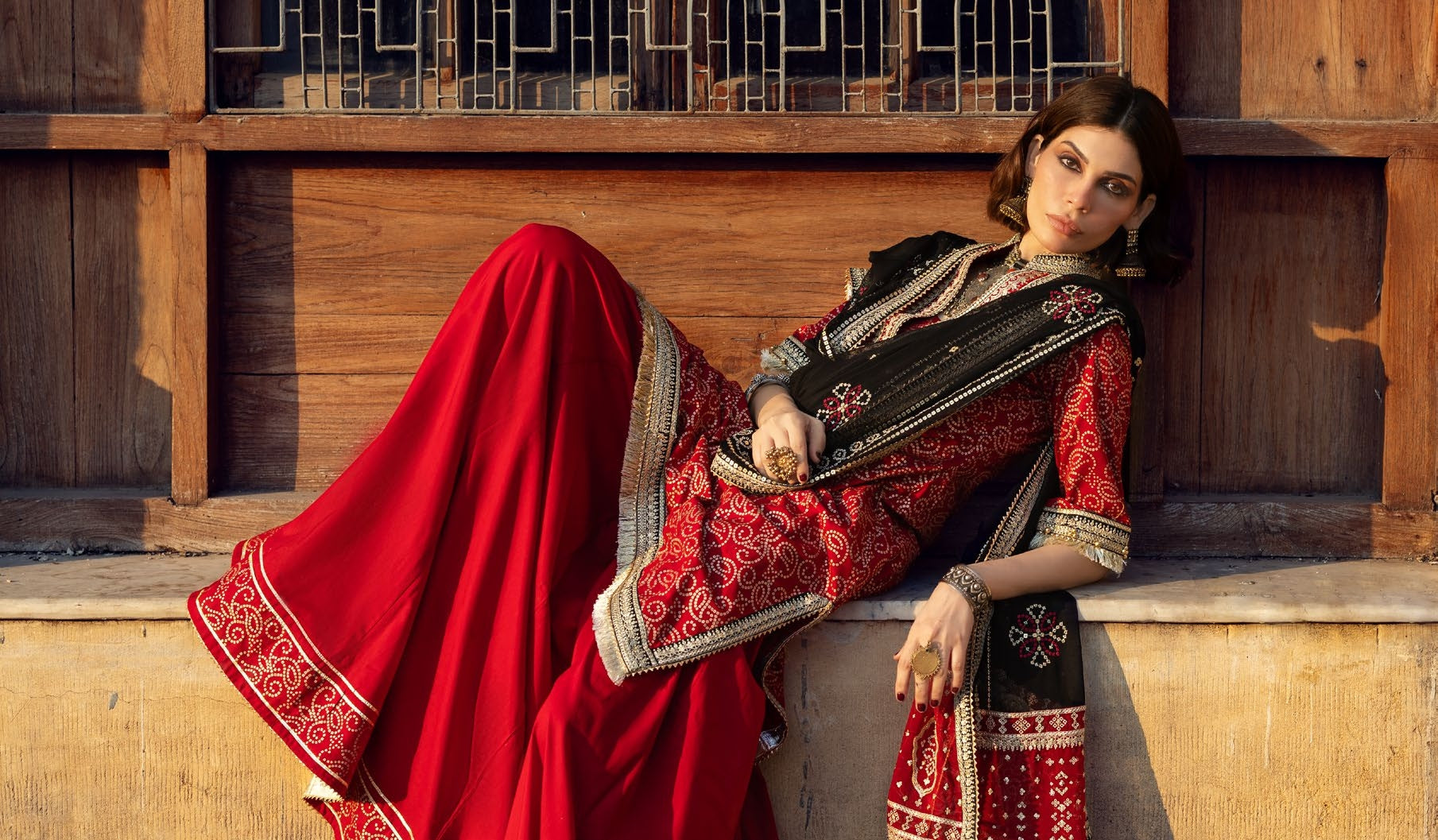 GulAhmed Chunri Luxury Chiffon 3 Piece Suit