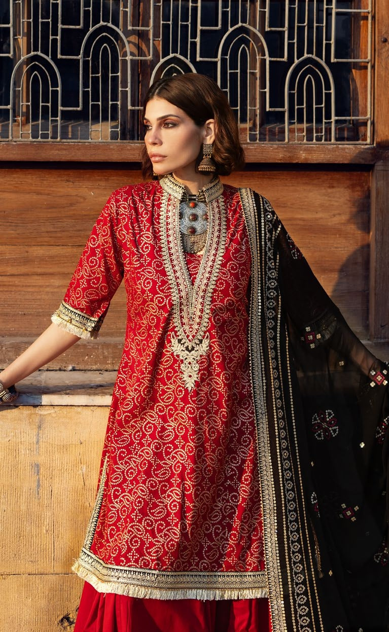 GulAhmed Chunri Luxury Chiffon 3 Piece Suit