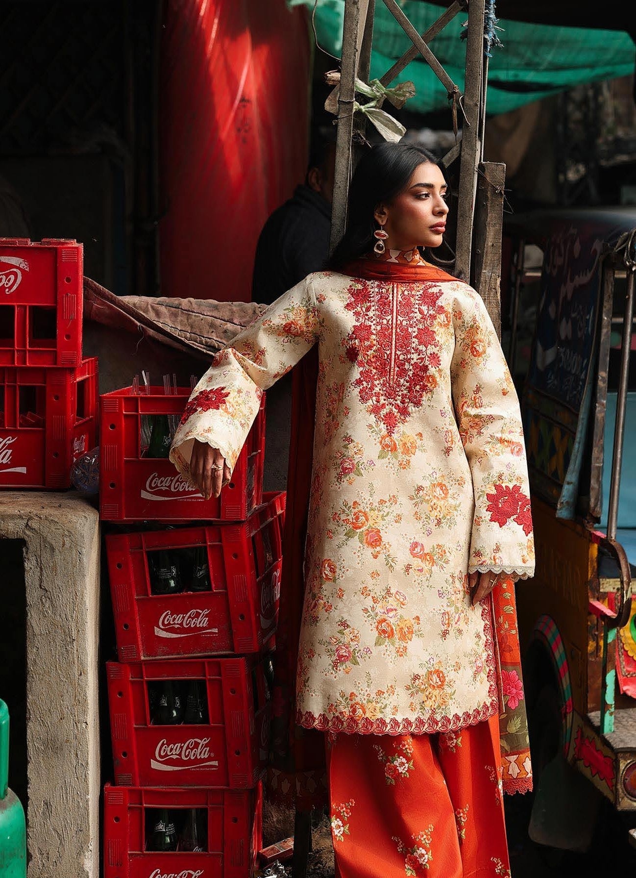 RajBari Nissa Floral Symphony Embroidered Lawn Unstitched 3Pc Suit