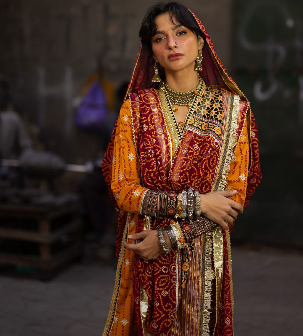 GulAhmed Chunri Luxury Chiffon 3 Piece Suit