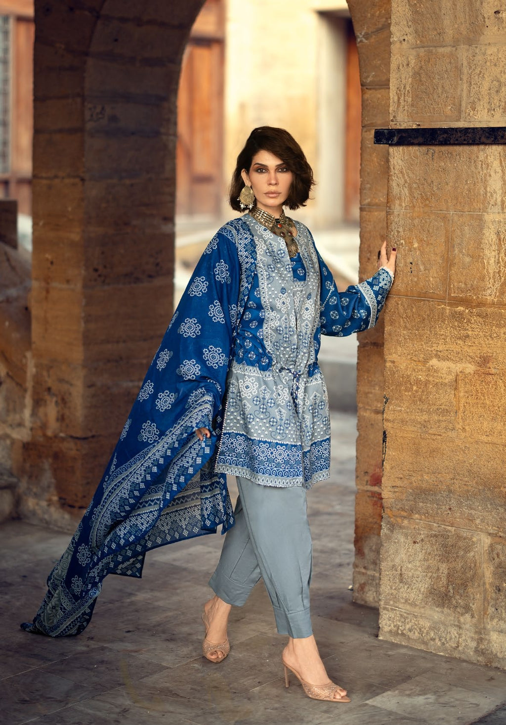 GulAhmed Chunri Printed Lawn 3 Piece Suit