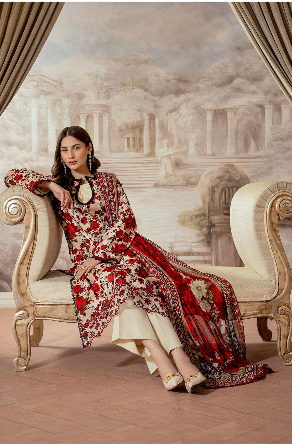 Raha Premium Printkari by Rajbari Vol 02 - Design 06 - Unstitched 3 Piece