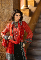 GulAhmed Chunri Printed Lawn 3 Piece Suit