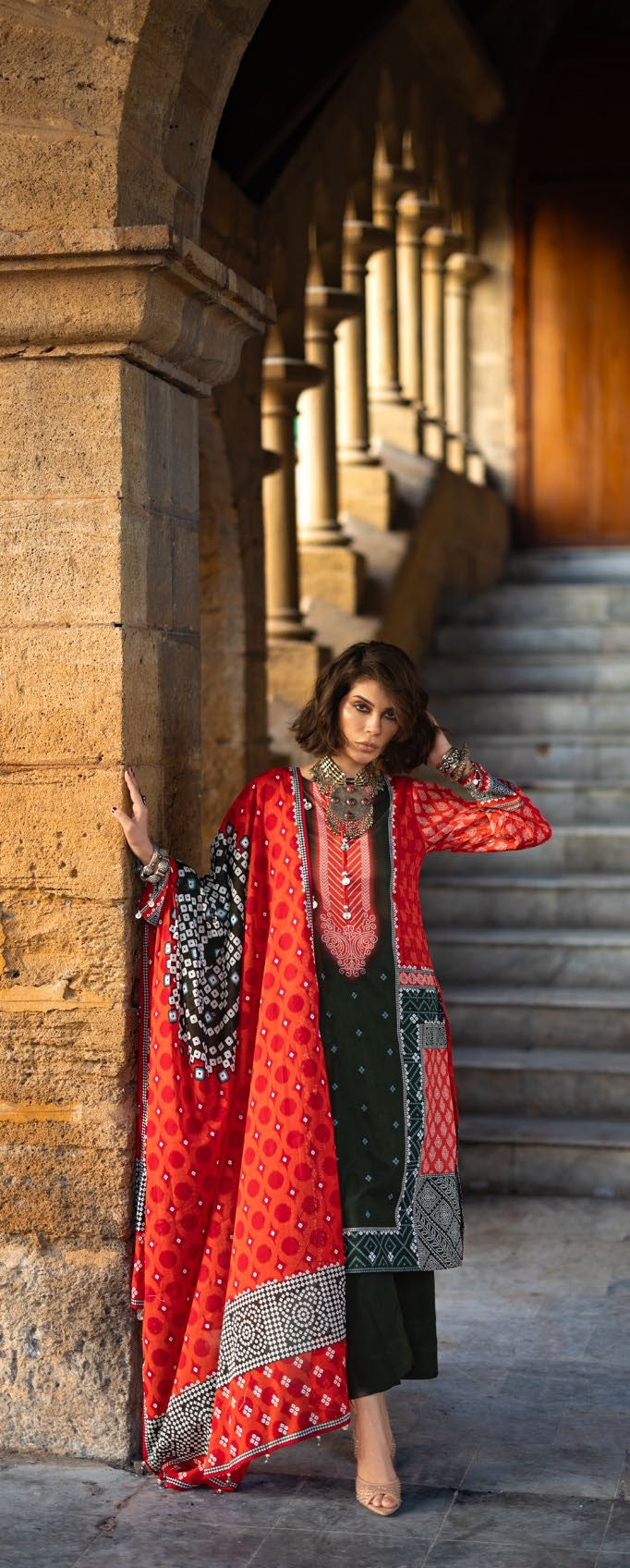 GulAhmed Chunri Printed Lawn 3 Piece Suit