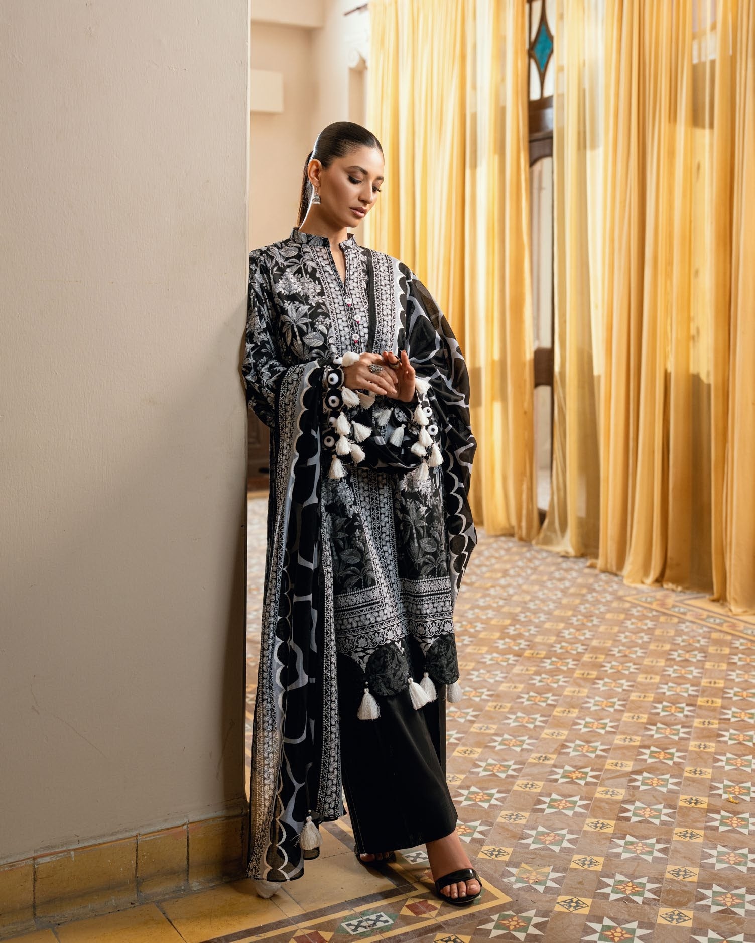 GulAhmed Black Affair Printed Lawn Suit