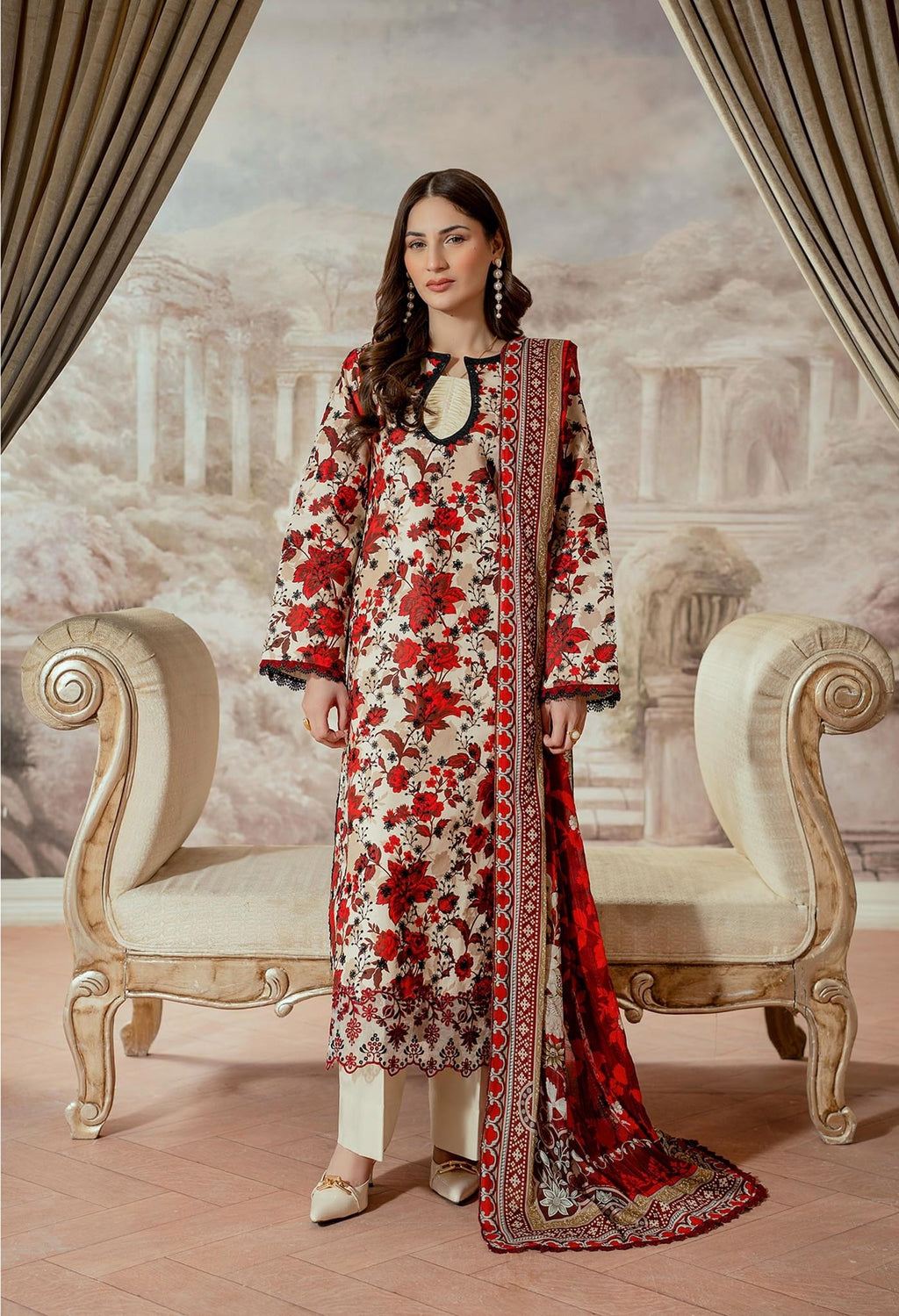 Raha Premium Printkari by Rajbari Vol 02 - Design 06 - Unstitched 3 Piece