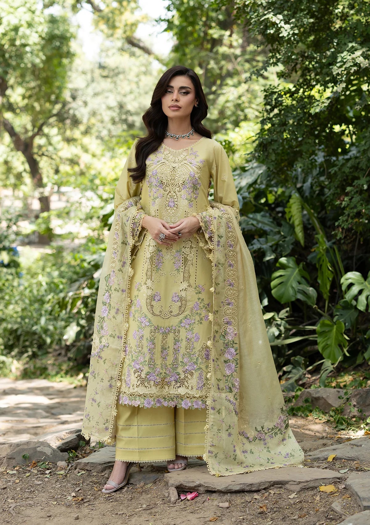 Elaf Luxury Lawn Vol II '26 – Butter Yellow – Unstitched 3 Piece