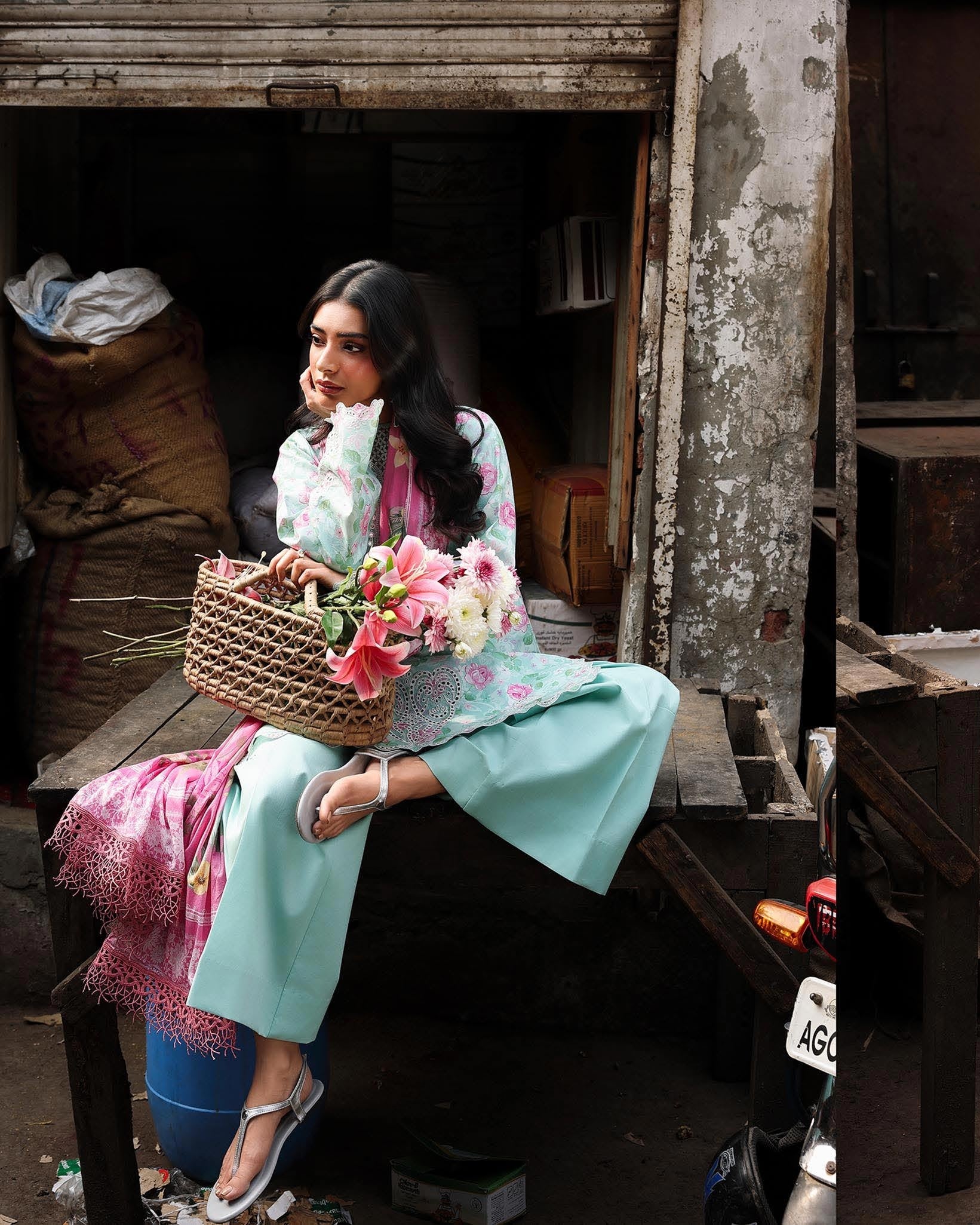 RajBari Nissa Floral Symphony Embroidered Lawn Unstitched 3Pc Suit