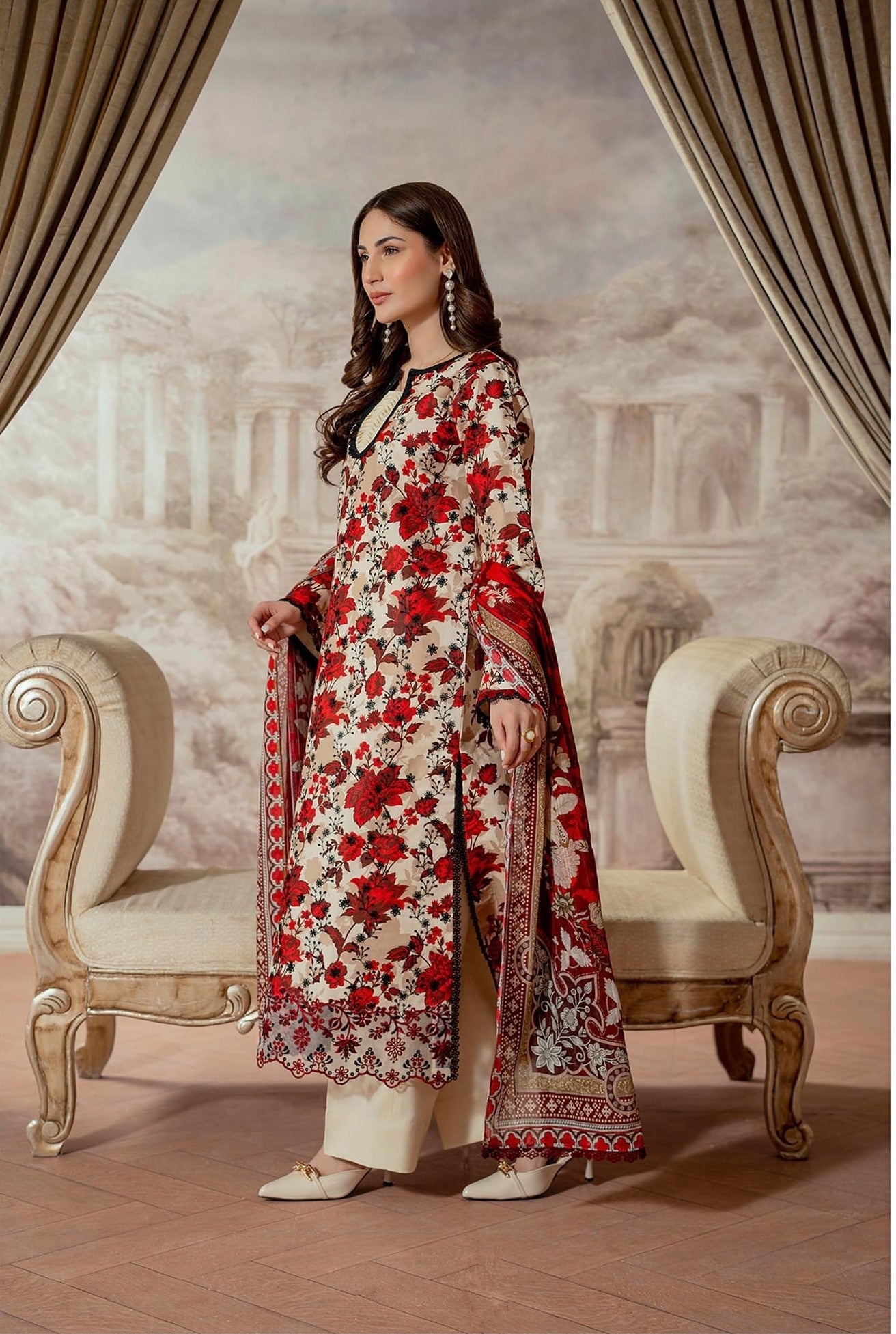 Raha Premium Printkari by Rajbari Vol 02 - Design 06 - Unstitched 3 Piece