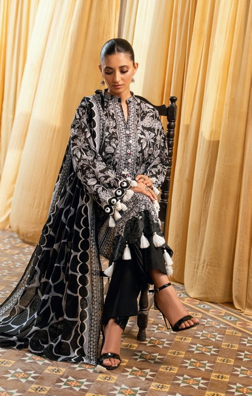 GulAhmed Black Affair Printed Lawn Suit