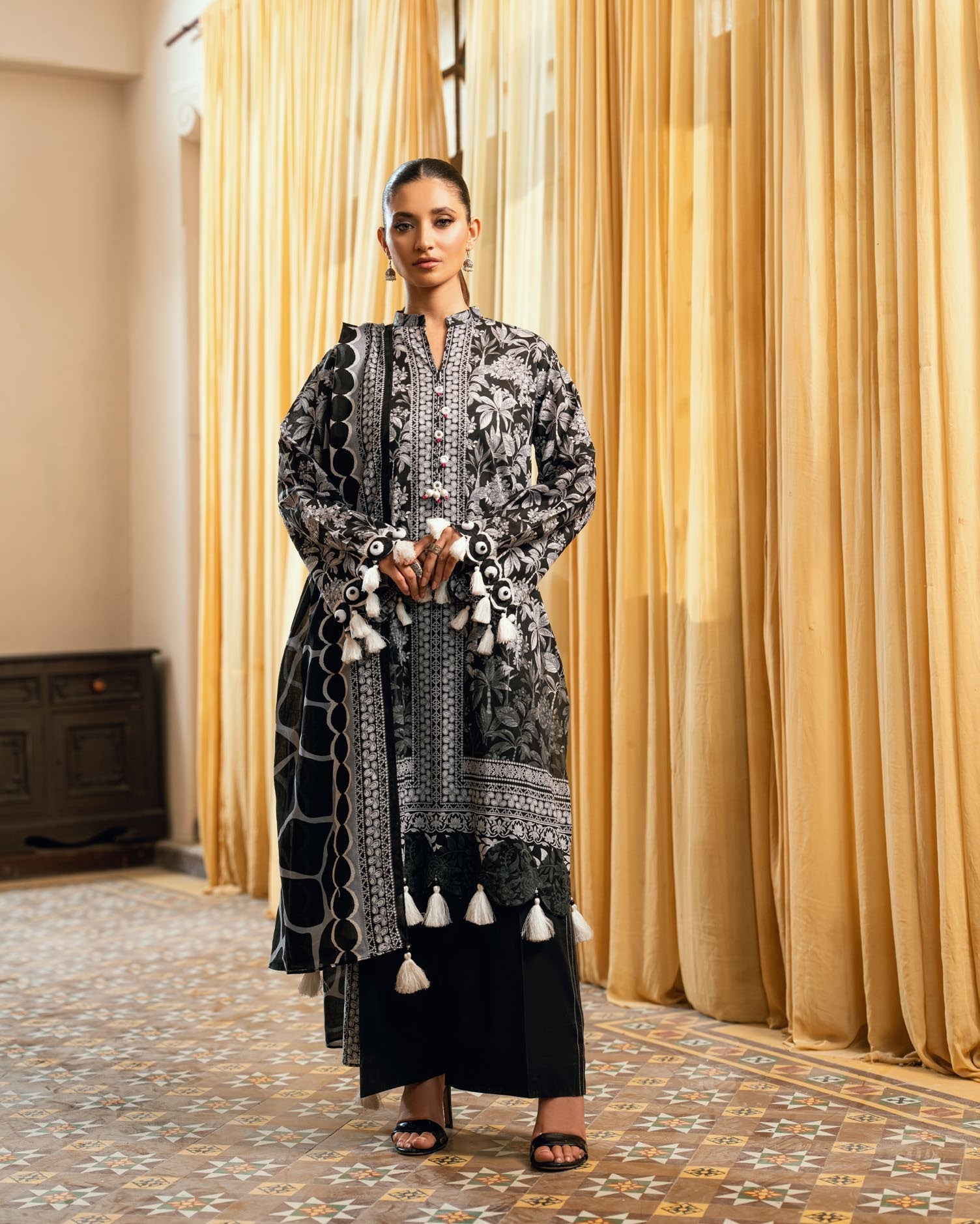 GulAhmed Black Affair Printed Lawn Suit