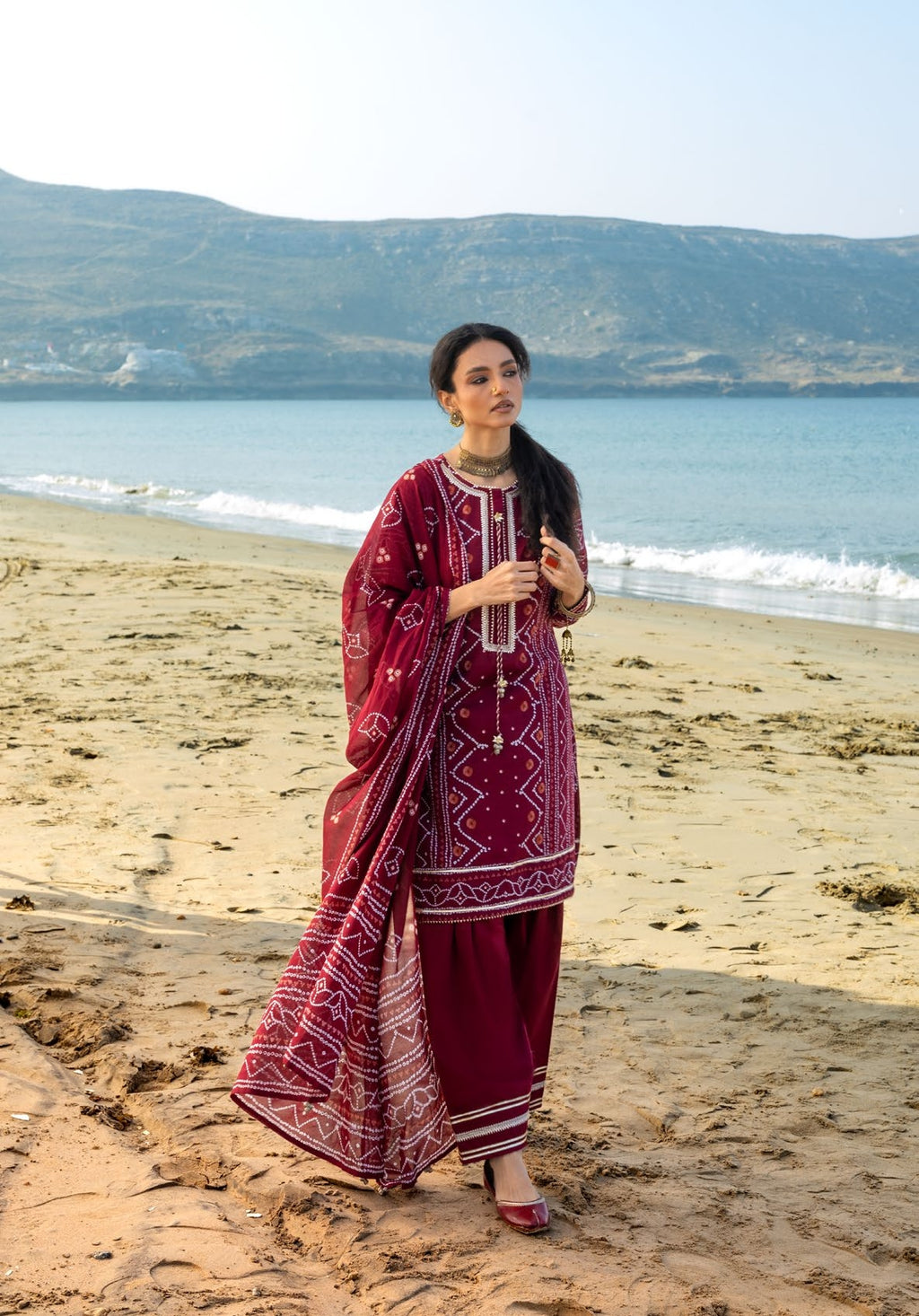 GulAhmed Chunri Printed Lawn 3 Piece Suit
