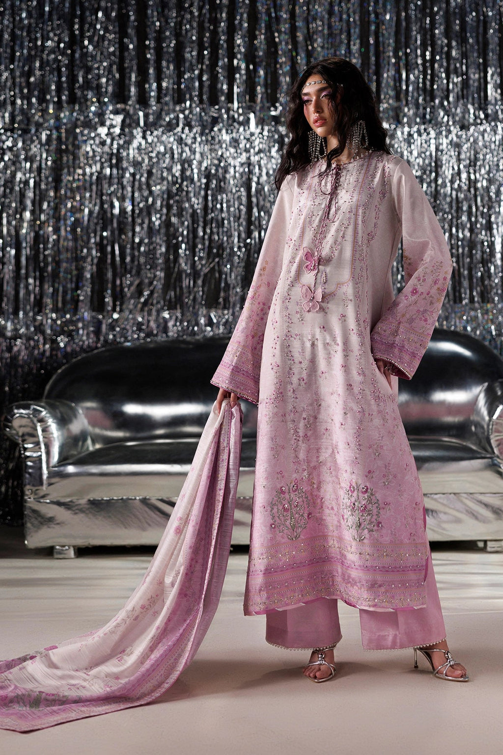 Cherie Luxe Silk 26 - Unstitched - Blush Pink