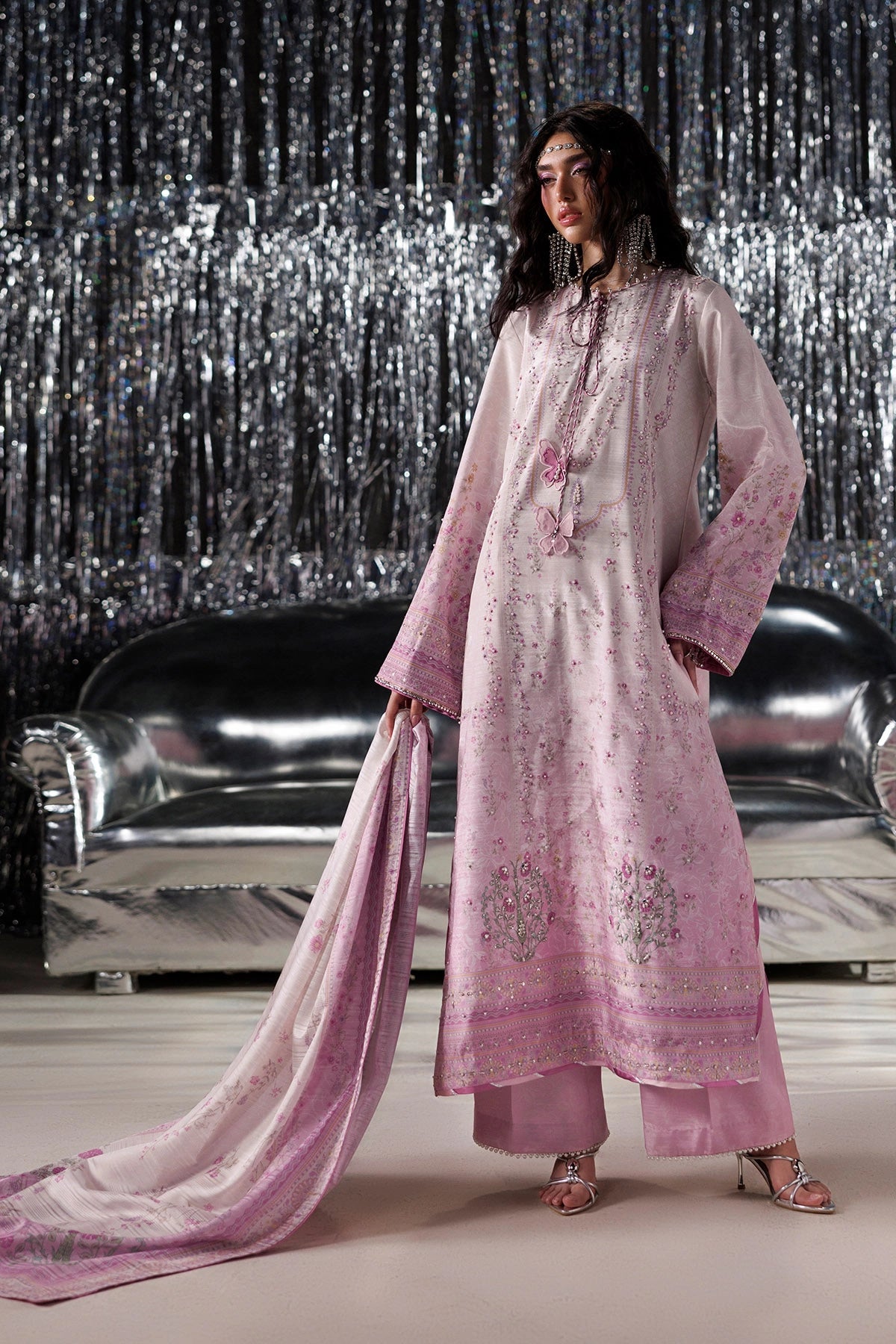 Cherie Luxe Silk 26 - Unstitched - Blush Pink