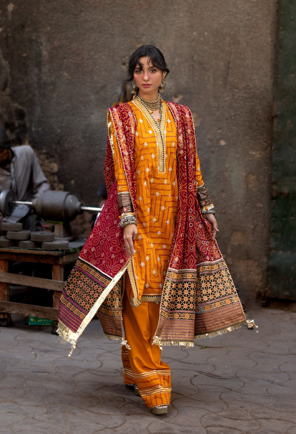 GulAhmed Chunri Luxury Chiffon 3 Piece Suit