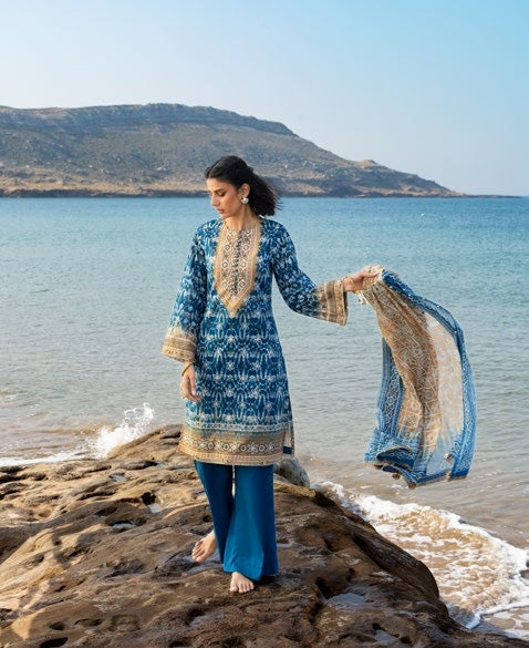 GulAhmed Chunri Lacquer Printed Lawn 3 Piece Suit