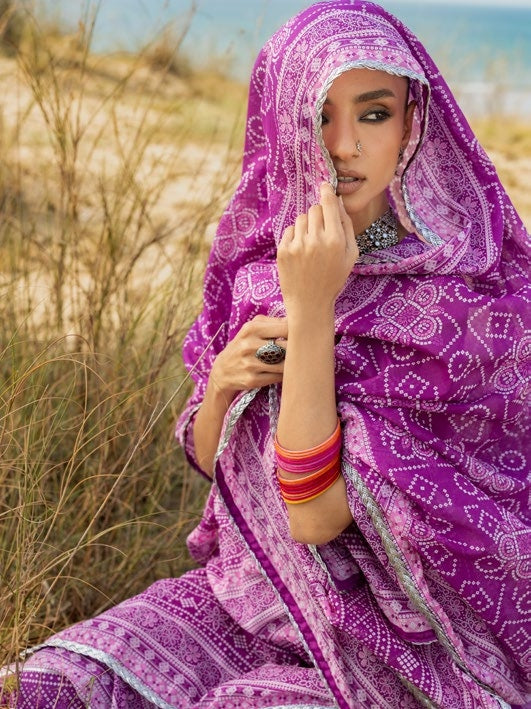 GulAhmed Chunri Printed Lawn 3 Piece Suit