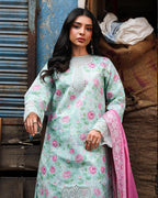RajBari Nissa Floral Symphony Embroidered Lawn Unstitched 3Pc Suit