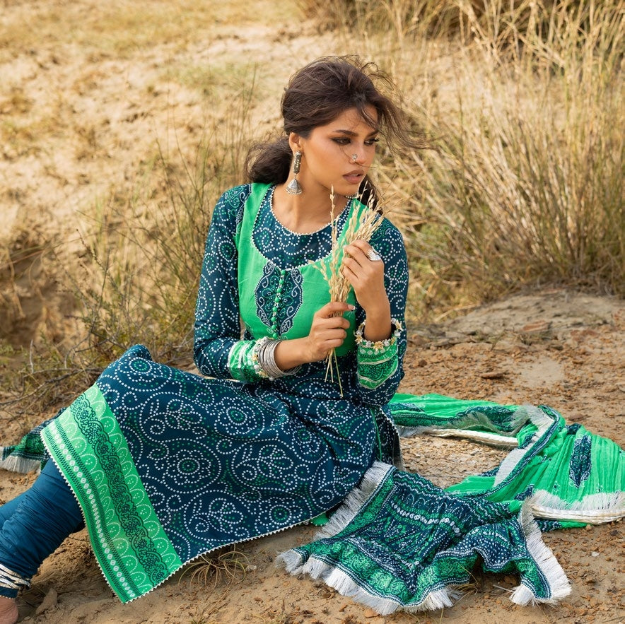 GulAhmed Chunri Printed Lawn 3 Piece Suit