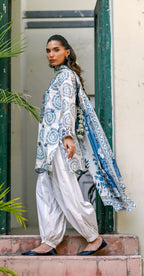 GulAhmed Velvet Bloom Embroidered Lawn Suit