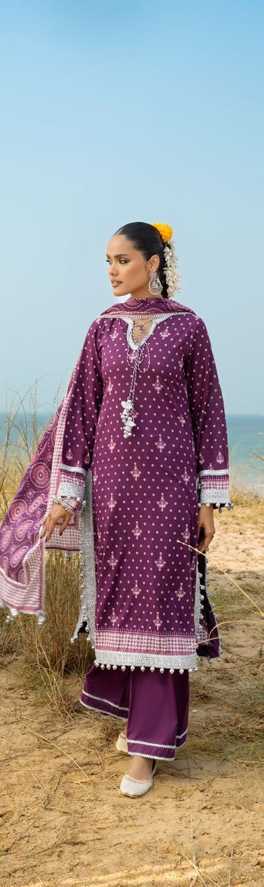 GulAhmed Chunri Printed Lawn 3 Piece Suit