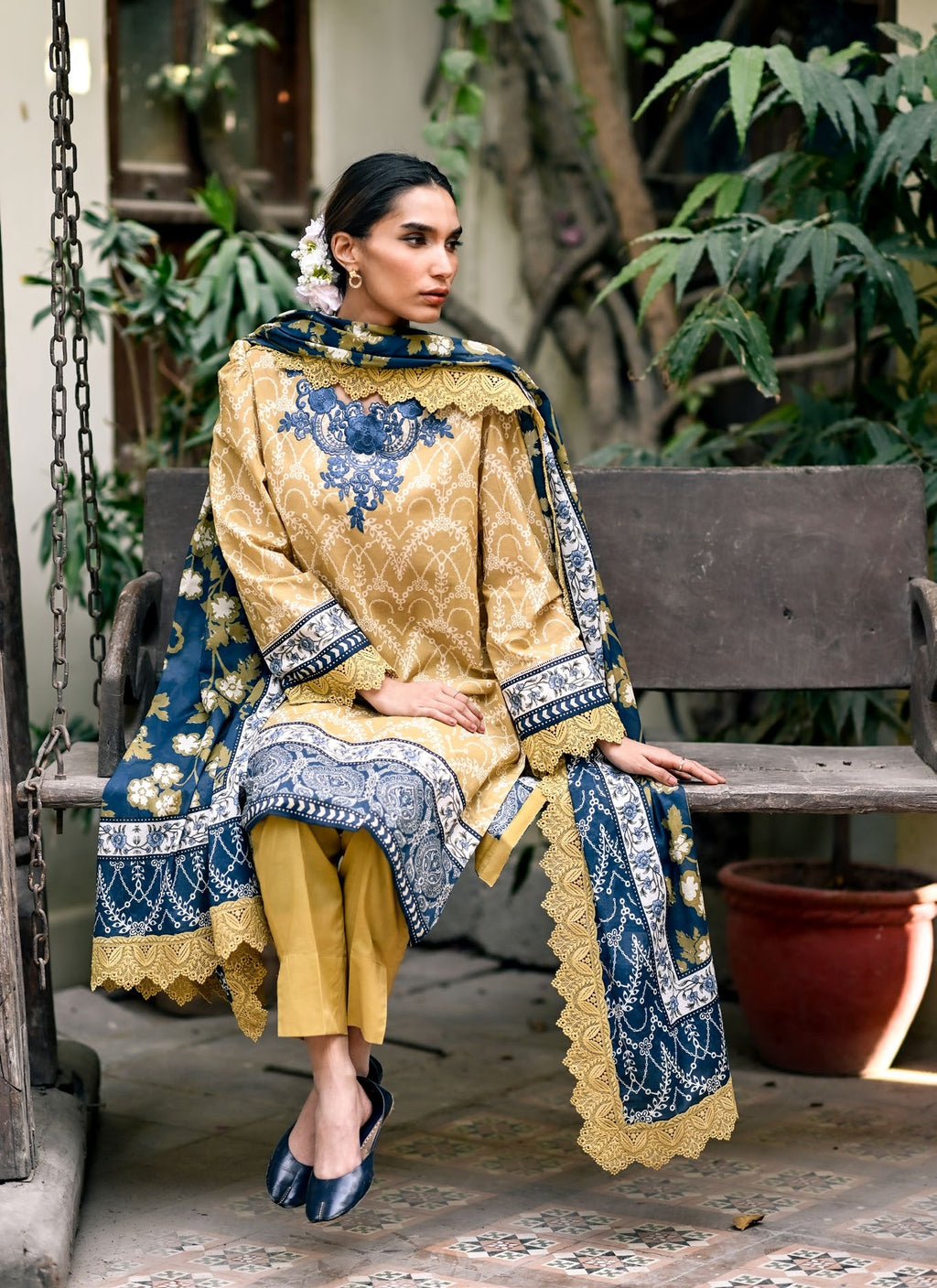 GulAhmed Sunlit Flora Embroidered Lawn Suit