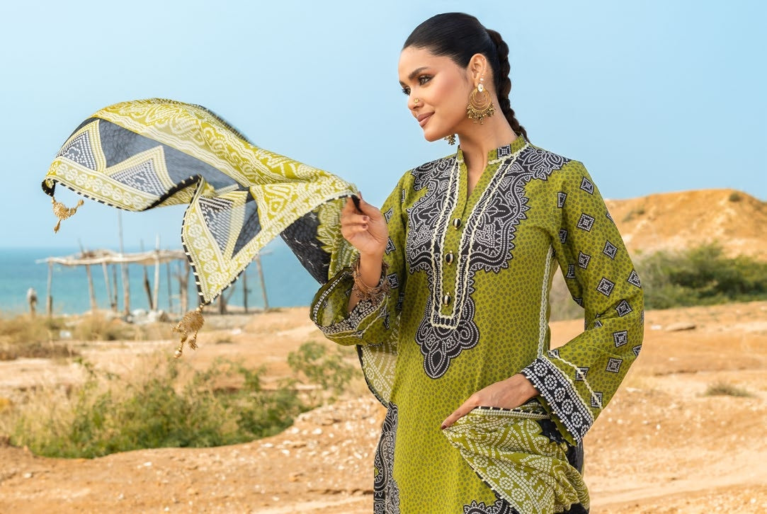 GulAhmed Chunri Printed Lawn 3 Piece Suit