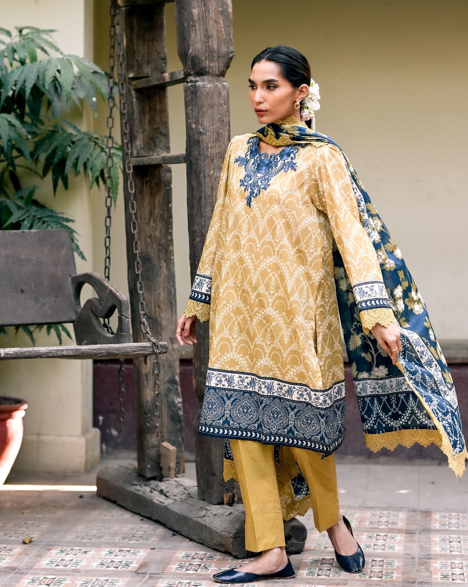 GulAhmed Sunlit Flora Embroidered Lawn Suit
