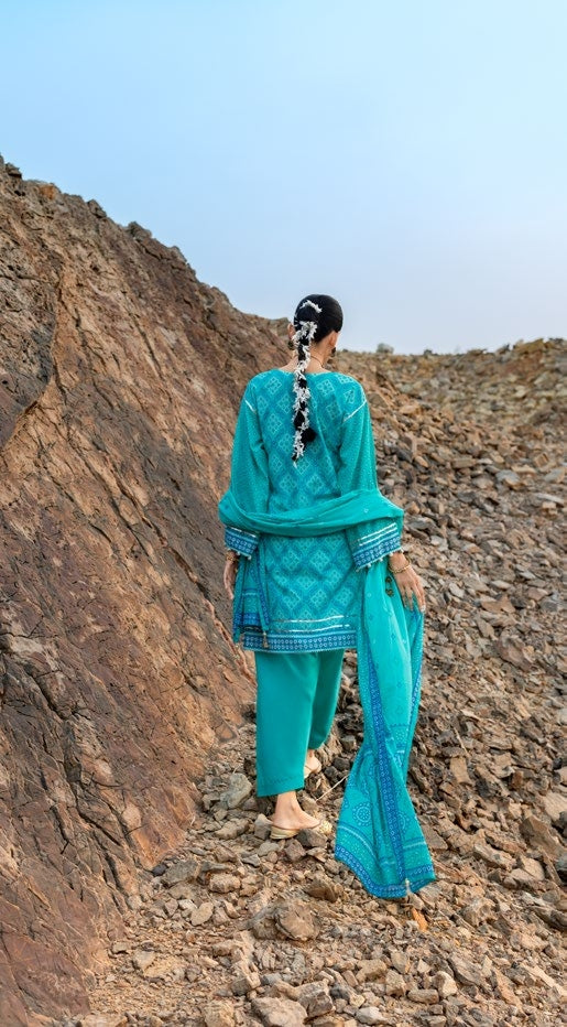 GulAhmed Chunri Printed Lawn 3 Piece Suit