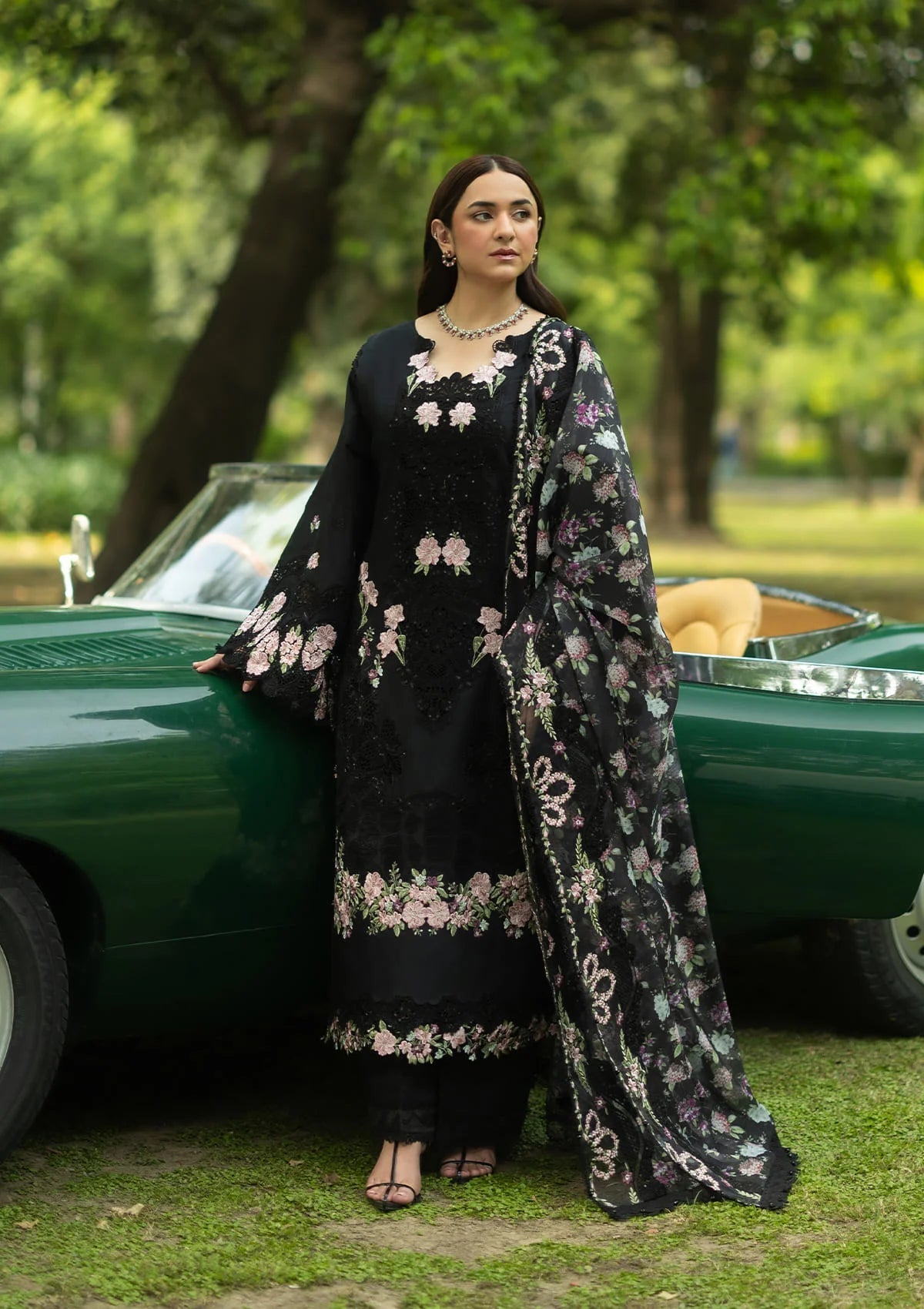 Elaf Luxury Lawn Vol II '26 – Black Mascara – Unstitched 3 Piece