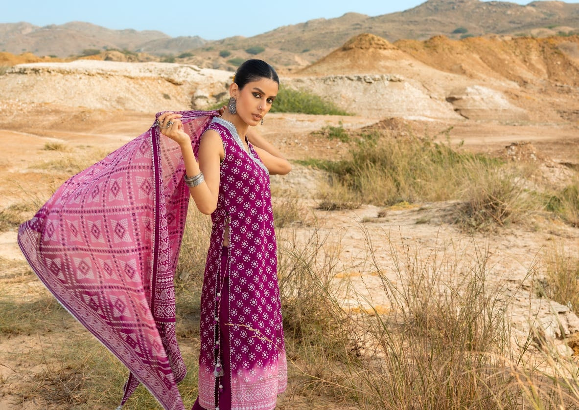 GulAhmed Chunri Printed Lawn 3 Piece Suit