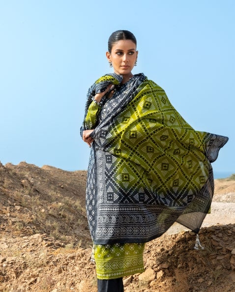 GulAhmed Chunri Printed Lawn 3 Piece Suit