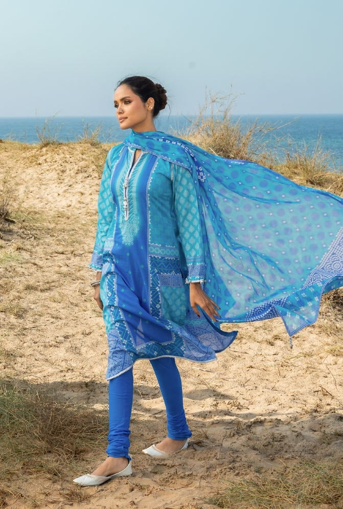 GulAhmed Chunri Printed Lawn 3 Piece Suit
