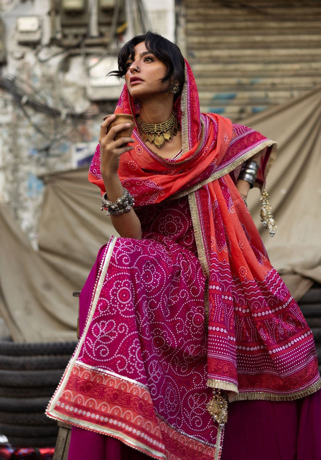 GulAhmed Chunri Printed Lawn 3 Piece Suit