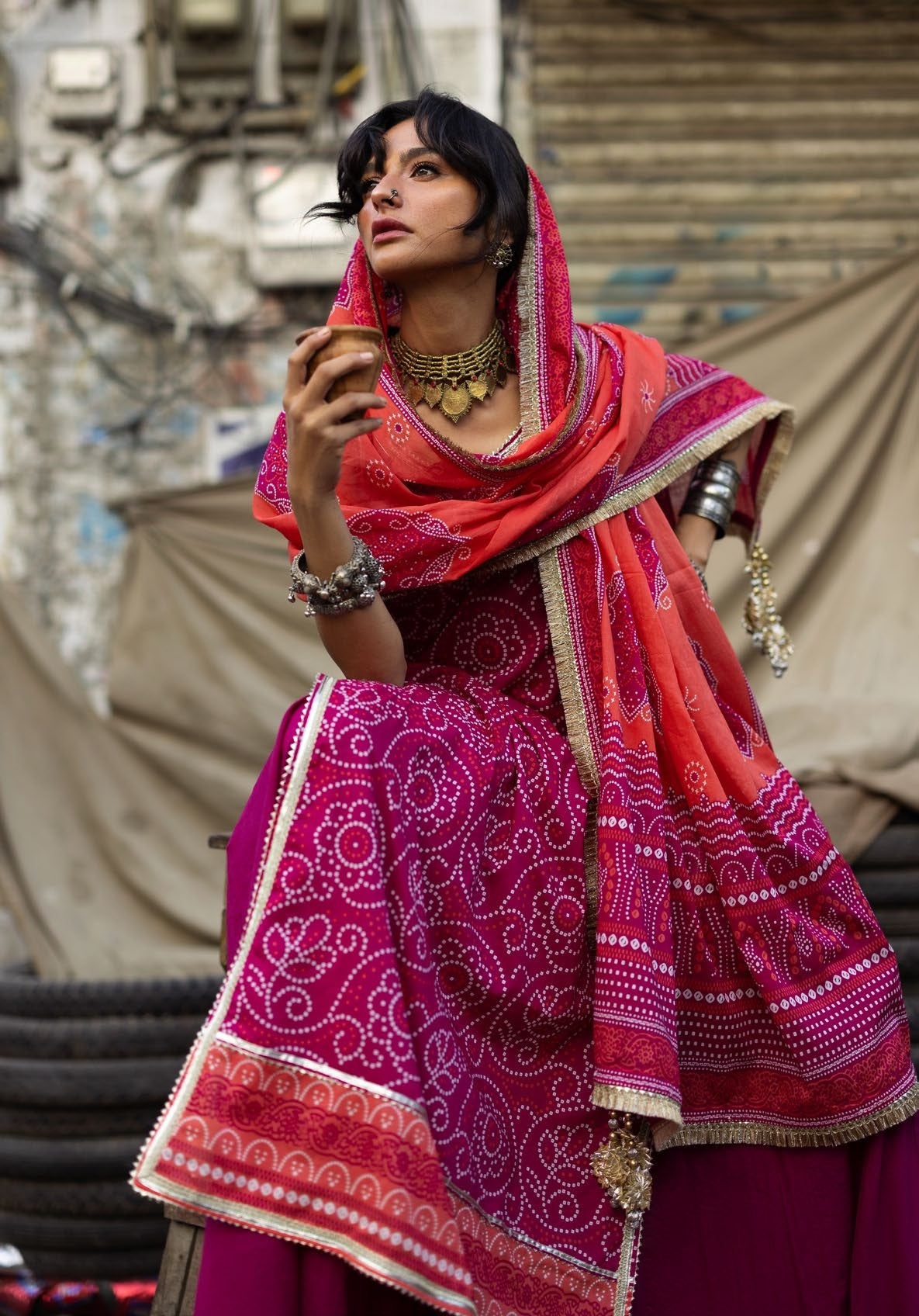 GulAhmed Chunri Printed Lawn 3 Piece Suit